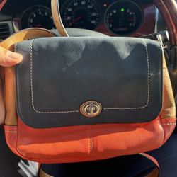 Coach Leather Crossbody Shoulder Bag Park Colorblock Violet Vermillion # F24801