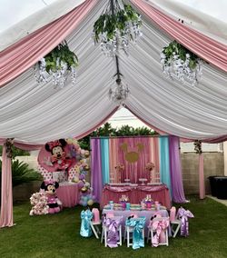 Canopy with drapes/ party decorations/ party supplies/ Backdrop