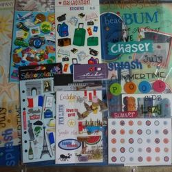 Lot #7 Travel Themed Scrapbook Supplies