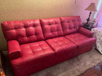 Red couch sofa set 3 pieces