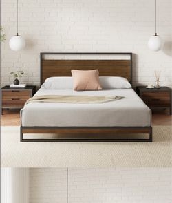 Bamboo and Black Steel BedFrame
