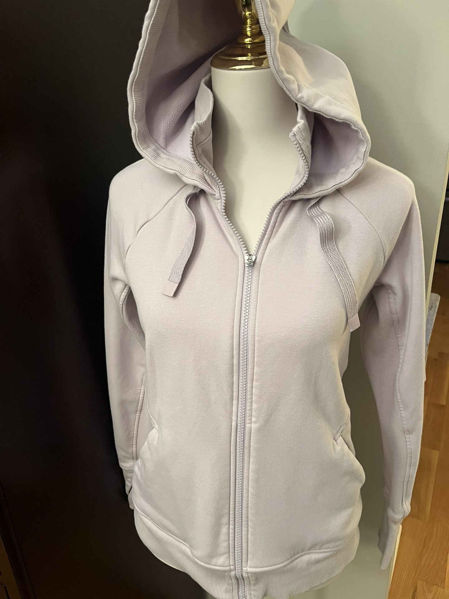 Athleta Triumph Hoodie Jacket Sweatshirt Zip Stretch Lavender Women's Size Small