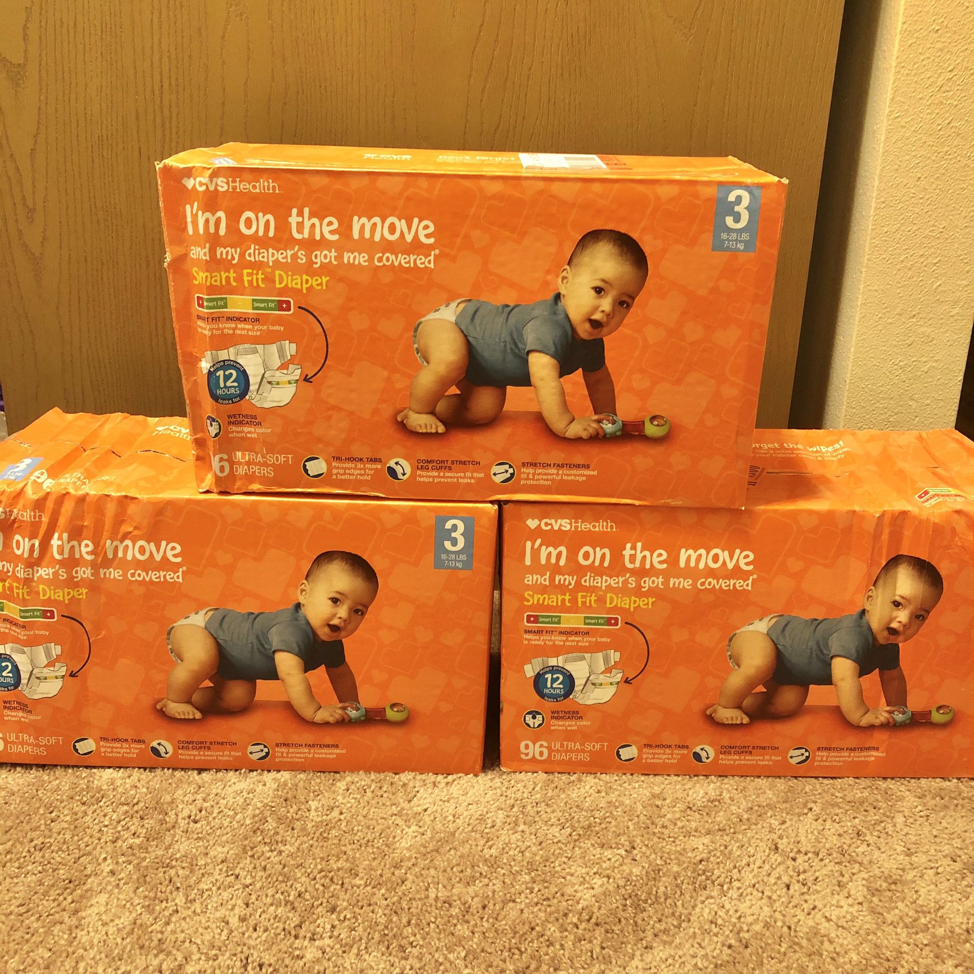 3 Boxes (288 Diapers) Size 3 / $20 NEED GONE ASAP 