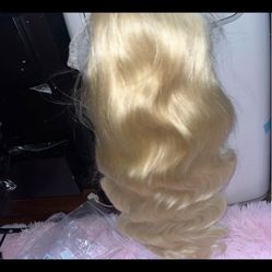 30 Inches Blonde Wig Human Hair 