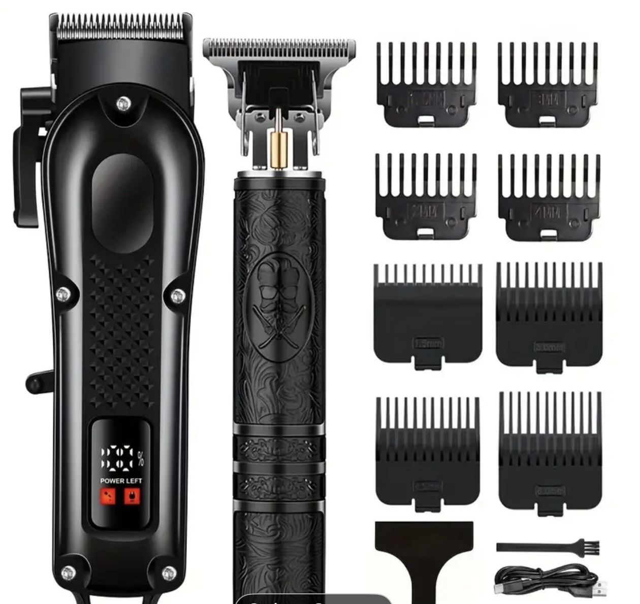 Professional Hair Clippers and Trimmers Set for Men Cordless Barber Kit Hair Cu