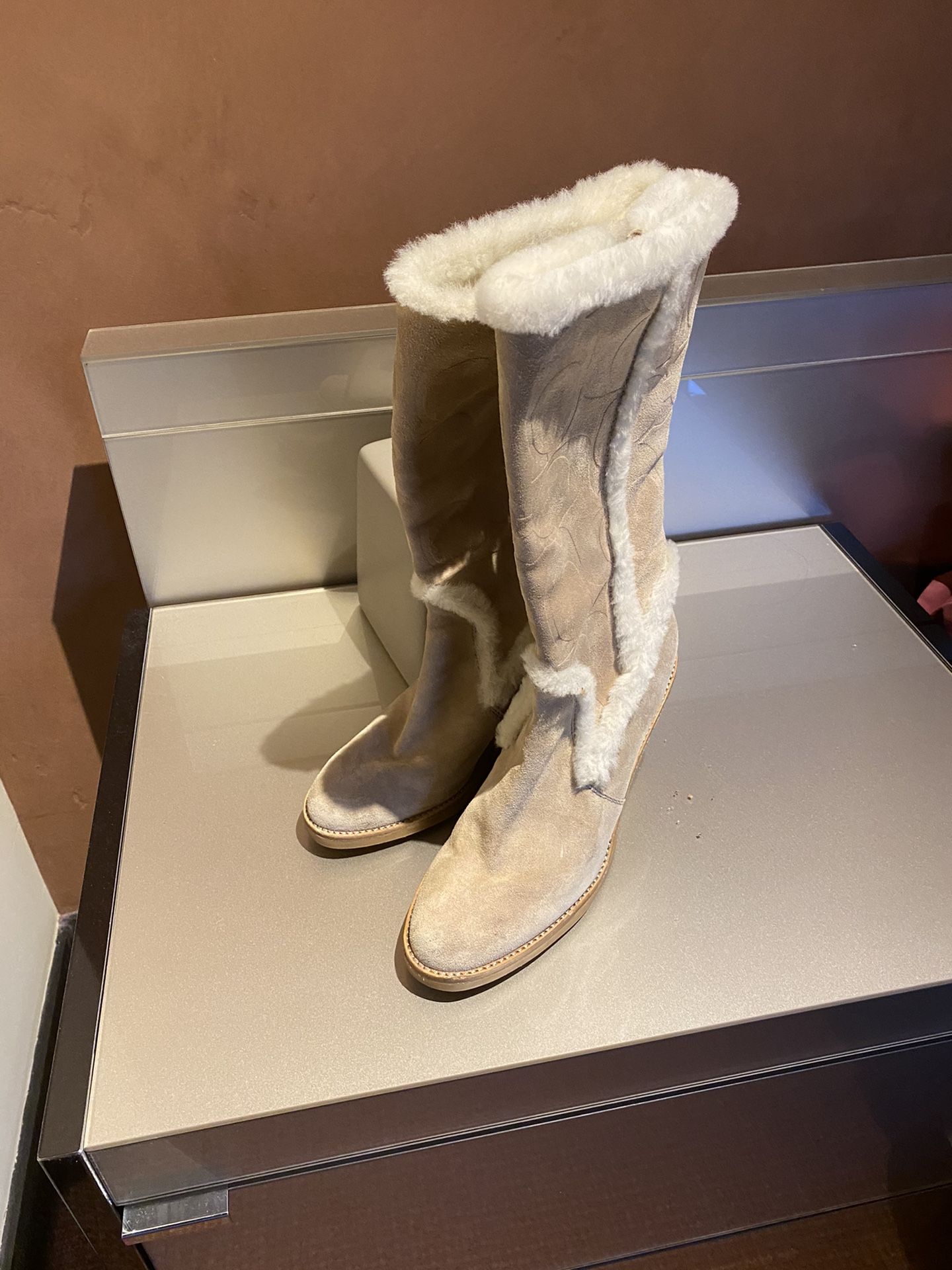 Coach Suede Wedge Boots