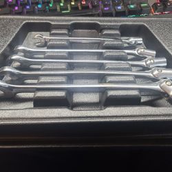 Snap On 5pc Flex Comination Wrench Set 4 SAE 1 Mm