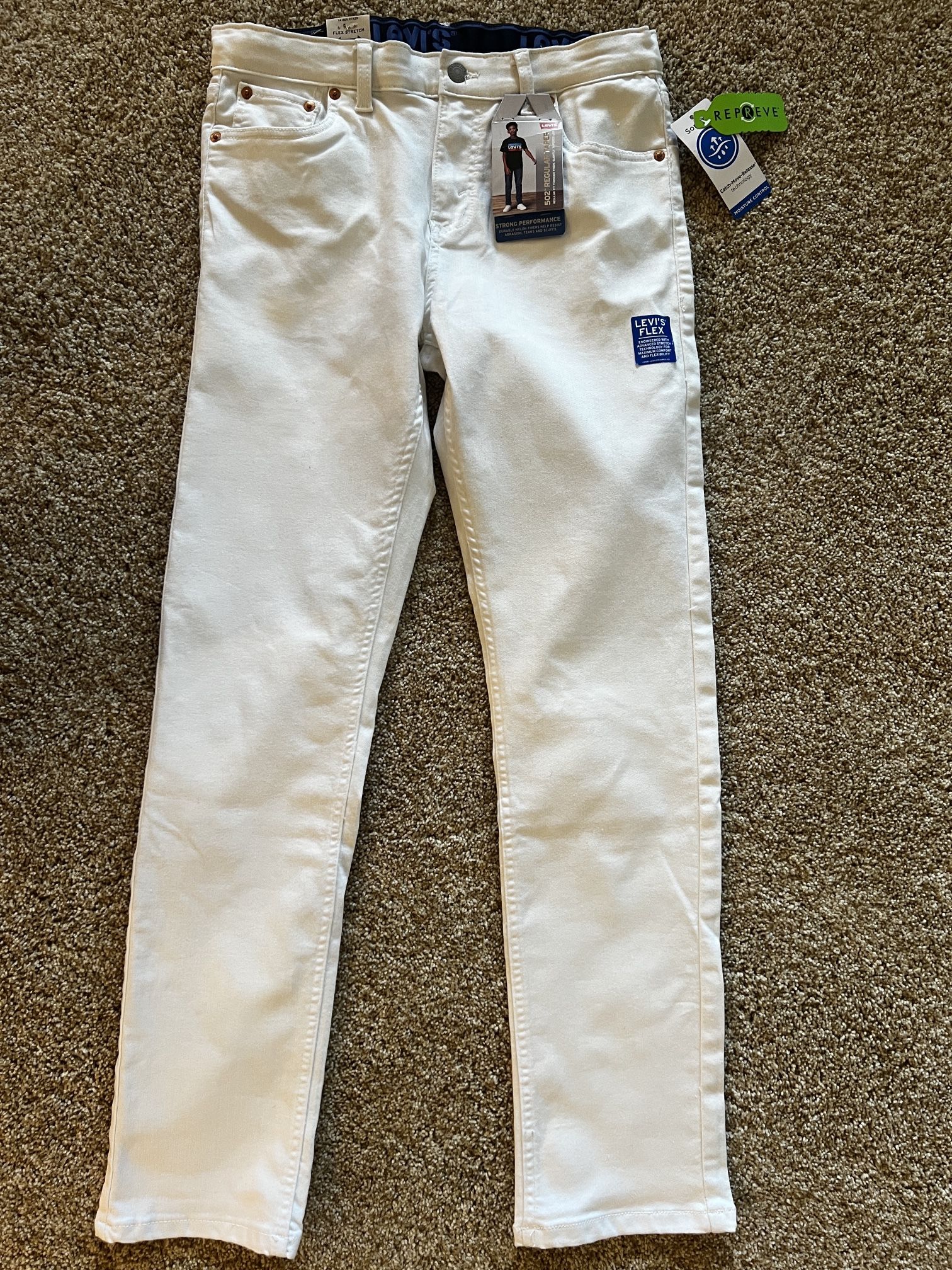 White Levi 502 Regular Taper Jeans Size 14 Regular Waist 27 Length 29 New With Tags