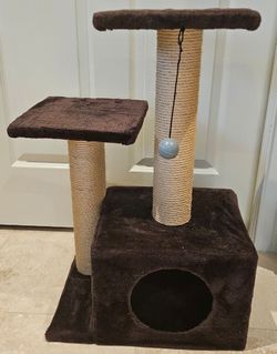 2-Tier Cat Tree with Condo and Scratching Posts