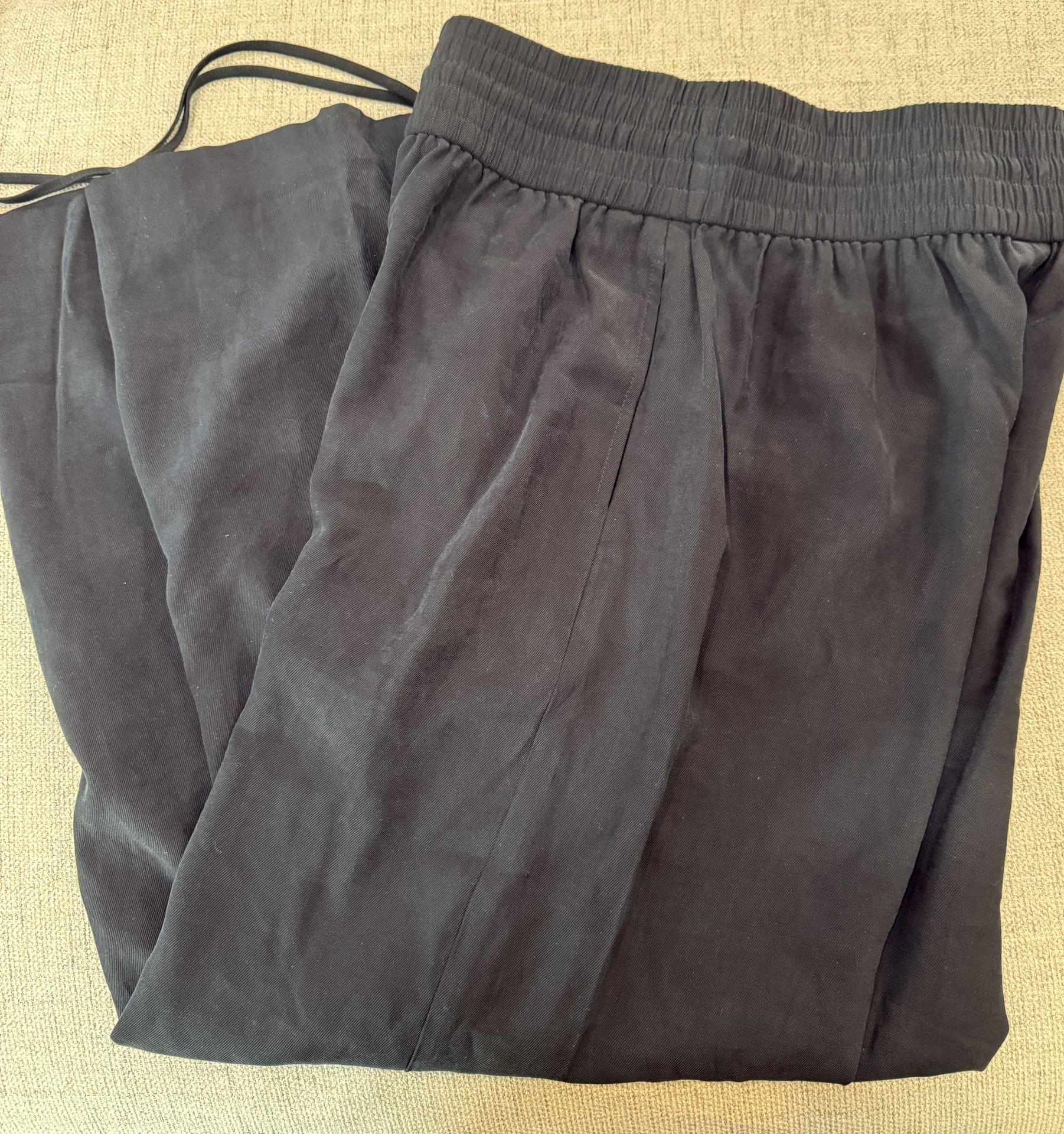 Open Edition Black high-waisted wide-leg Linen trousers 6