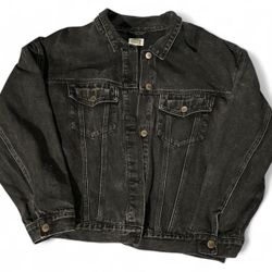 unisex streetwear black denim jacket