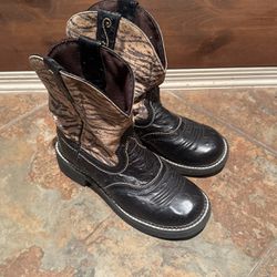 Justin L9806 Gypsy Western Boots Zebra & Ostrich print Leather 