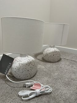 Article Ando White Table Lamps -PAIR,new/unused, $159 ea new (MOVING SALE)