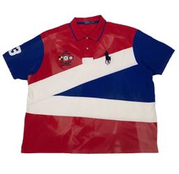 Polo Ralph Lauren Polo Shirt 5XL BIG 5XB Blue Yacht Club Stripes Rugby Vintage