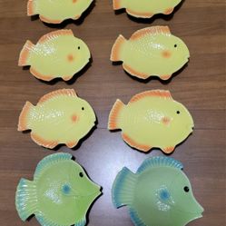 Fish Shaped Decorative Plates Set of 8