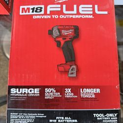 New Milwaukee M18 FUEL 2760-20 Surge 1/4" 18V Hex Hydraulic Driver (Tool Only)