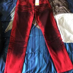 Red and black jeans 32 waist