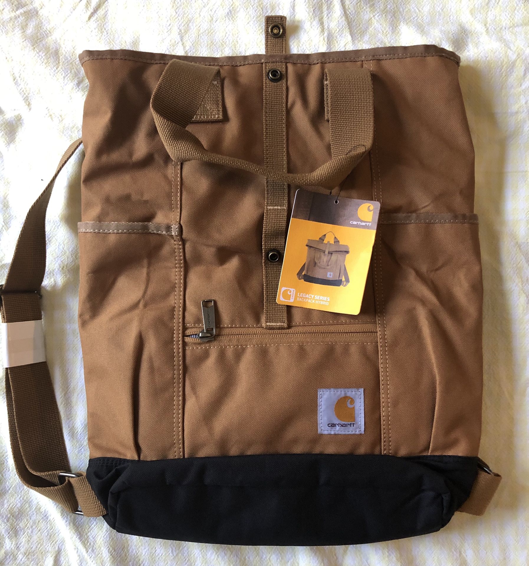 New Carhartt Unisex Brown Canvas Hybrid Backpack Tote Bag Legacy Series