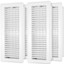 Floor Register 4x14-4 Pack Vent Covers for Home Floor Heavy Duty Steel Walkable Easy Adjust Air Supply Lever Cover for Sidewall, White