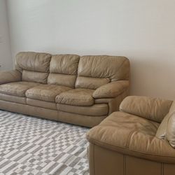 Carmel Leather Couch Set