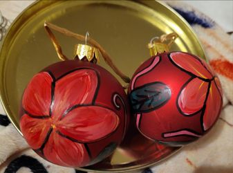 Hand painted Hawaiian Christmas ornaments