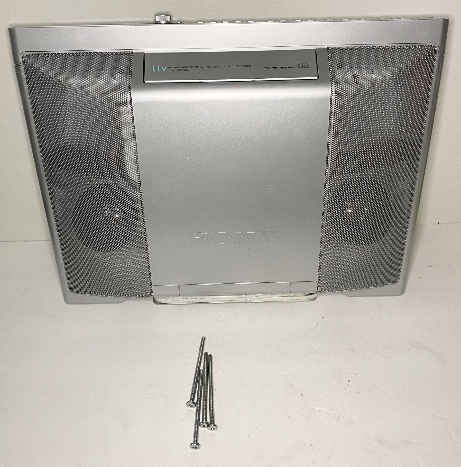Sony Liv TV/Weather/FM/AM 4Band CD Kitchen Under Counter Clock Radio ICF-COSS3RM