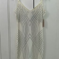 White Rhinestone  Dress 