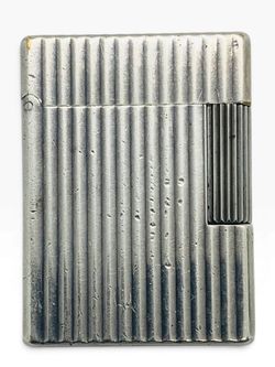 Vintage ST Dupont Ligne 1 Mid-Century Luxury Short Silver Plated Pocket Lighter Made in France