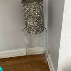 Glitter Glass Vase With Stand 