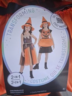 2-in-1 Transforming Halloween Costume Girls Medium