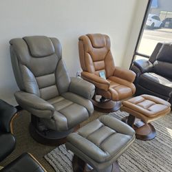 Leather Swivel Chair Faringdon 