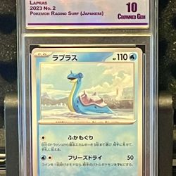 LAPRAS 2023 No. 2 POKEMON RAGING SURF (JAPANESE) Gem 10 CC&G