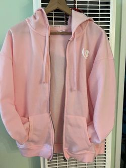Pink Zip-Up Hoodie with Logo