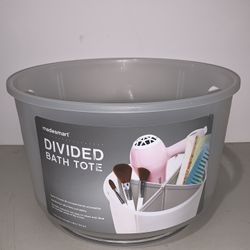 Madesmart Divided Bath Tote With Spinning Bottom And Handles NEW