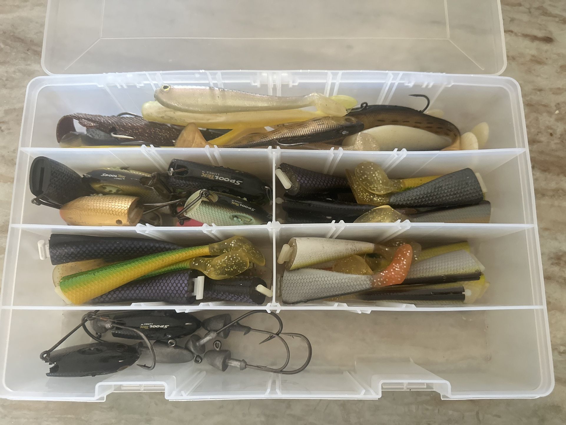 Spoolteks,Hogey,Gambler, DOA and Storm swim baits