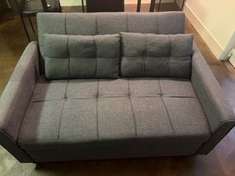 Gray Futon Sofa Bed – Excellent Condition | Moving Sale