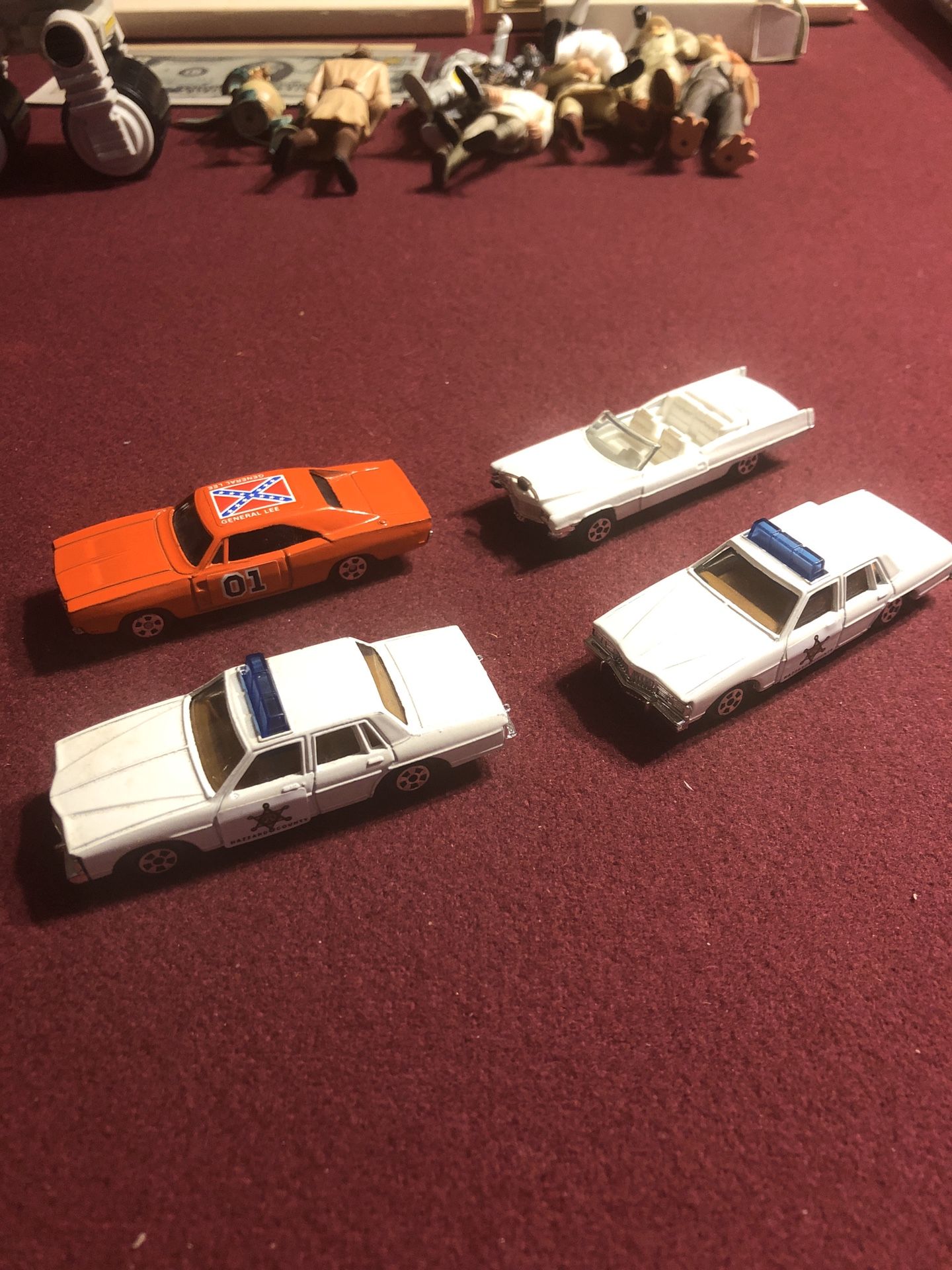 Vintage 1981 Ertl Dukes of Hazzard Set General Cadillac Caddy 2 Patrol Cars 1:64