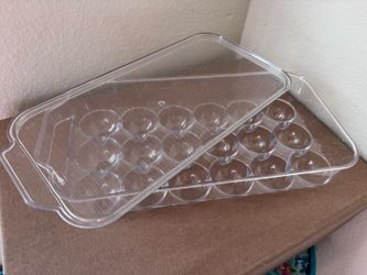 Clear Plastic 18 and 12 Egg Holder Trays with Lid