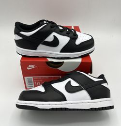 Nike Dunk Low Panda Size 10c Toddler Brand New Black/White Original Box