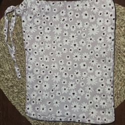 Purple with White Flowers Bag Makeup Bag Cosmetic Bag Gift Bag 