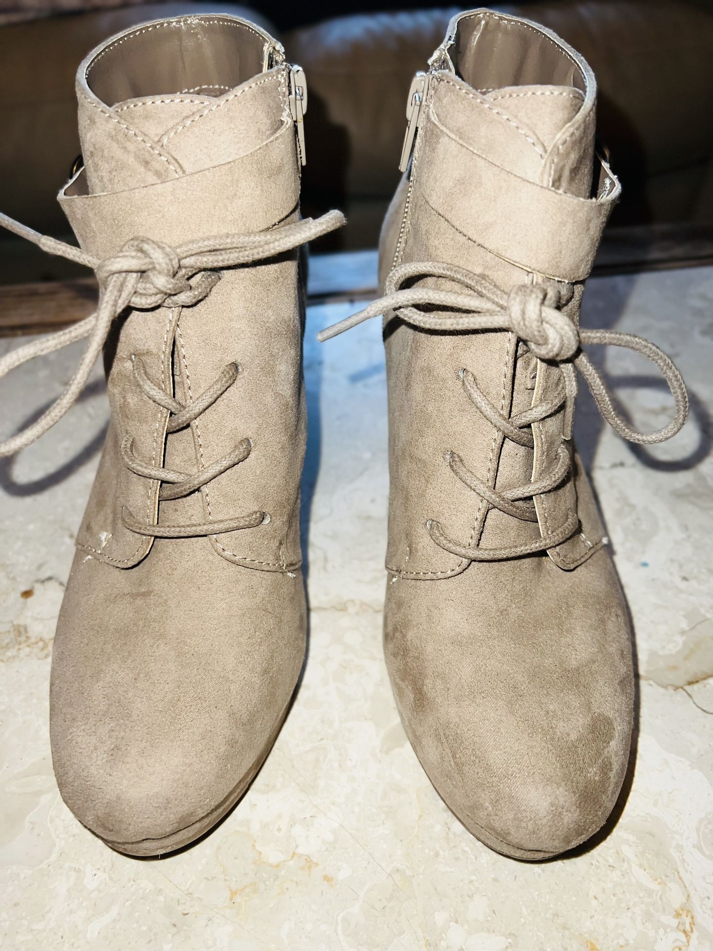 Tan  Suede Leather High Heels  Brand: Ana 