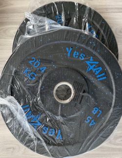New pair of 45 pounds bumper weights