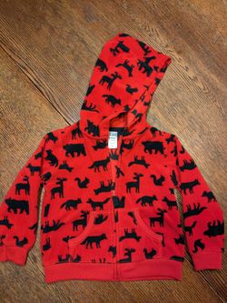 Carter's Zipper Red Flannel Animal Jacket - 24 M - $6