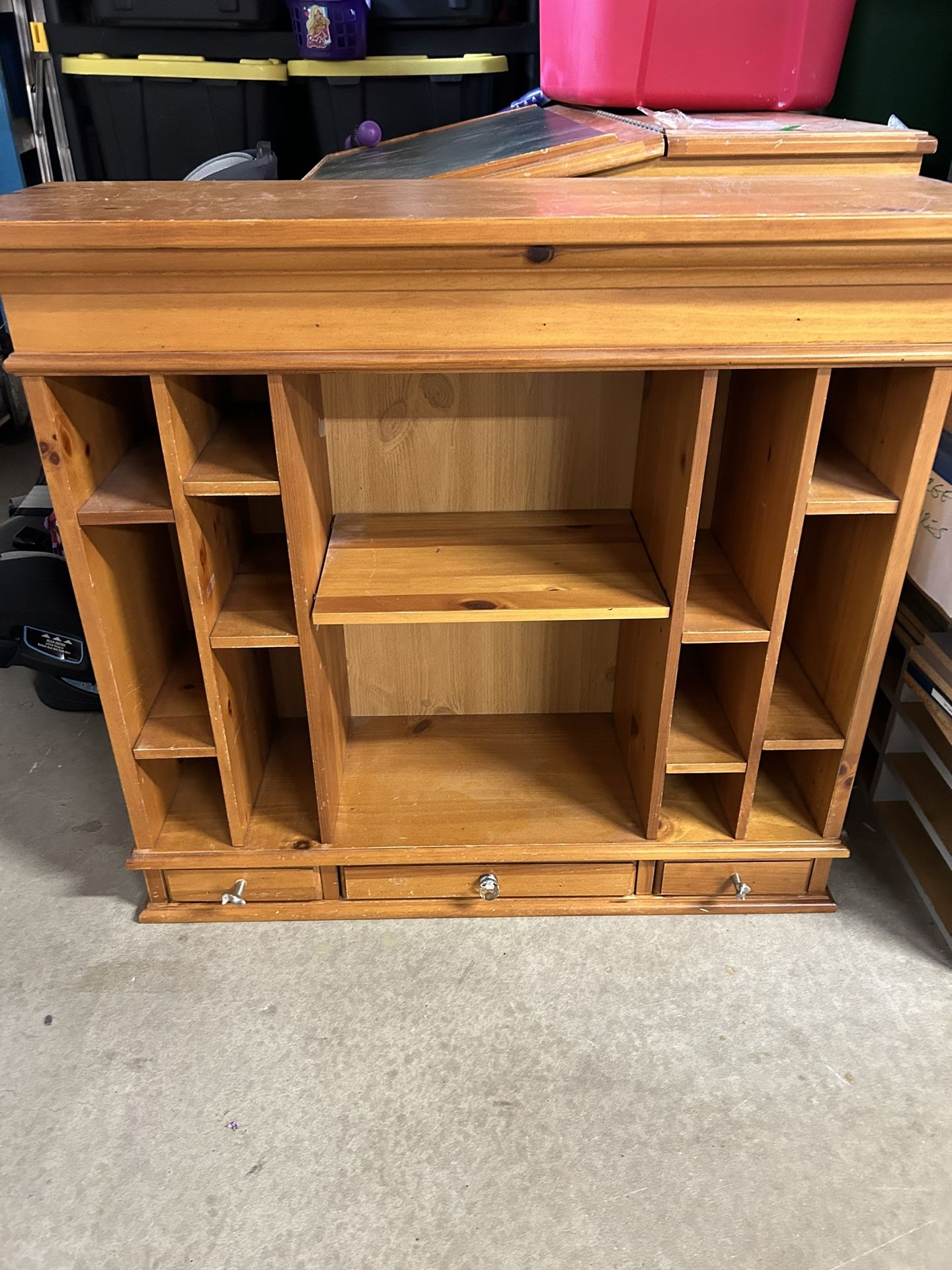 Wood Writing/drawing Desk With Storage