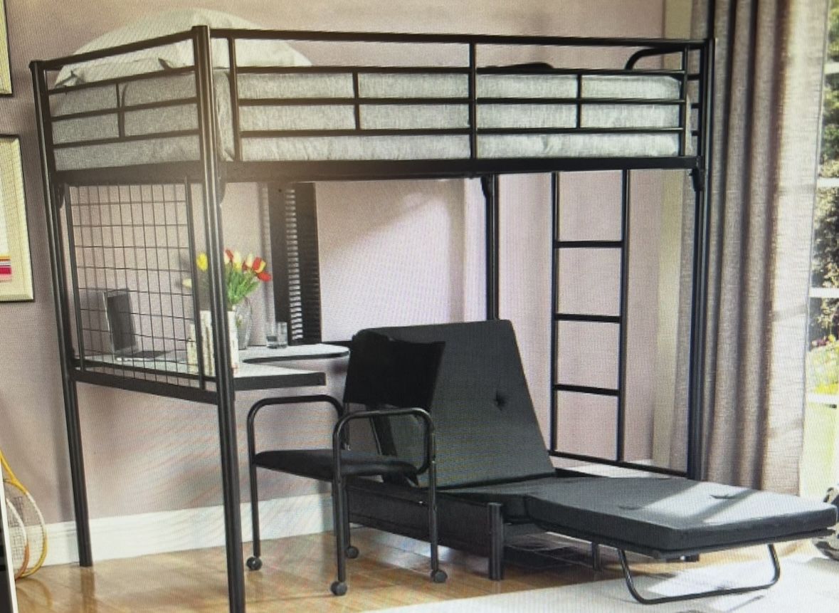 Dorm Style Bunk Bed w/desk, futon, and chair (what You See Is What You Get),All Products : American Fashion Style Bags On Sale