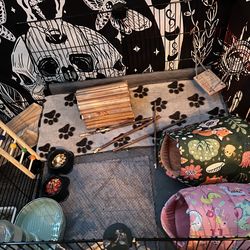 entire setup for guinea pig cage plus so much