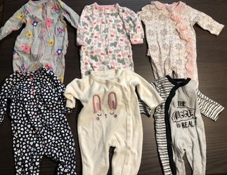 0-3 months 6 Footed Sleep and Play Baby Girl