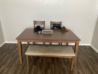 Dining Table With 2 Chairs And Bench