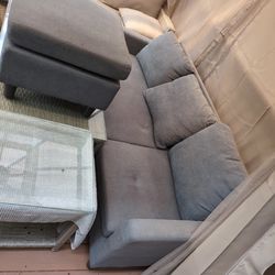6' Mini Sofa And Ottoman