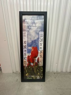 ALMOST NEW!! BLACK POSTER FRAME 11.75 x 36